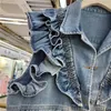 Damenwesten Vintage Wash Blue Denim Weste Frauen Weste Frühling Lose Kurze Cowboy Ärmellose Jacke Große Tasche Lässige Jeans Weiblich