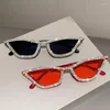 Солнцезащитные очки, милые сексуальные винтажные женские солнцезащитные очки «кошачий глаз», половина упаковки, треугольные ретро женские солнцезащитные очки, леопардовые женские