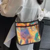 Duffel Bags Mulheres Crossbody Bag Ilusório Cor Laser Transparente Satchel Plástico Moda Temperamento Versátil Para Lazer Viagens Trabalho