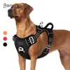 Benepaw no pull cani imbracatura senza soffocamento manico di controllo facile sfregamento per animali domestici 2 clip al guinzaglio giubbotto per cane imbottito morbido regolabile 240125