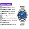 Armbandsur Phylida 10bar vattenresistent NH35 Automatisk klocka Blue Dial Classic Mechanical Wristwatch Solid SS DIVED SAPPHIRE Crystal