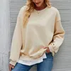 Sweat-shirt à capuche pour femmes, chemisiers d'hiver, couleur unie, coupe ample, vestes d'automne européennes et américaines
