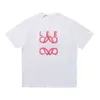 Designer Fashion casual Chaopai classic Summer embroidered fluorescent pink letter round neck short-sleeved men's and women's T-shirts loose for couples