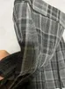 Spódnice w stylu preppy szara kratona spódnica klasyczna plisowana w talii codzienne uczniowie ubrania A-line szkoła Y2K Japońska moda