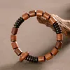 Strand Black Pear Armband med kokosnötsskal nischdesigner för män och kvinnors etniska stil smycken hink pärlor 8m trä