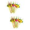 Disposable Cups Straws 120 Pcs Drink Straw Plastic Fruit Bar Beverage Honeycomb Decorative Party Favors Fruit-shaped Hawaii Themed