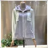 Women's Jackets Top Quality Designer Fashion Coats Outerwear Hooded Ladies Color Block Patchwork Long Sleeve Casual Grey Black Zip