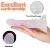 Cute Jelly Soft Dildo Masturbatore femminile G-spot Butt plug anale Giocattoli adulti del sesso Ventosa per donne Principianti Silicone luminoso 240126