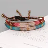 Link Bracelets Bohemian Vintage Ethnic Style Miyuki Rice Beads Geometric Pure Hand-woven Versatile Bracelet Women