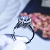 Cluster Rings S925 Sterling Silver 3 S VS1 Moissanite Jewelry Ring Women Wedding 925 Birthstone Anel Box