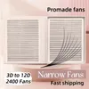 Narrow 2400 Fans Lashes XXL Mega Tray Premade Volume Fan Ultra Dark Pointy Base Promade Eyelash s Supplies 240130