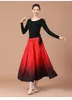 Stage Wear Femmes Espagnol Flamenco Jupe Danse Pratique Longue Grande Balançoire Dégradé Couleur Performance Gypsy Lady Robe De Ventre