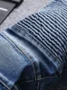 Men Casual Biker Denim Jeans Stretch Solid Regular Male Street Pant Vintage Youth Trousers Large Size 240131