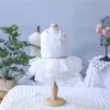 Vêtements pour chiens uniques originaux vêtements faits à la main robe de mariée pour animaux de compagnie déesse grecque antique style princesse fête cadeau d'anniversaire de vacances