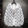 Men's Jackets 2024 Retro Korean Style Hooded Personality Windbreaker Spring And Autumn Fashion Trend Printing Jacket Sunscreen Clothing