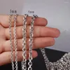 Chains 2/3/4/5mm Wide DIY Jewelry 316L Stainless Steel Silver Color Cross Chain Men Women Necklace Never Fades 5/10Meter/Lot