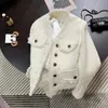 Women Elegant Tassel Tweed Jacket French Style VNeck Cropped Coat Office Lady Spring Autumn Wool Blend Vintage Chaquetas Casual 240118
