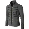 Steampunk Men Gothic Clothing Military Jackets Medieval Vintage Jacket Stand Collar Rock Frock Coat Men's Retro Punk Coat 240124