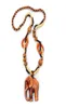 Nytt 2020 Boho Ethnic Jewelry Long Hand Made Bead Wood Elephant Pendant Maxi Halsband för kvinnor Hela repkedjan Trendy5358338