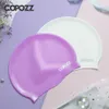 Copozz Men女性弾性大型キャンディーカラー水泳帽子大人の防水水泳ハットシリコン水泳キャップバッドマット240127