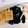 Modieus cartoon geborduurd corduroy jack geschikt voor jongens en meisjes casual lente- en herfstjassen kinderjassen sportkleding 240210