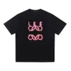 Men's fashion designer Loes classic Summer embroidered fluorescent pink letter round neck short-sleeved men's and women's T-shirts loose for couples