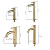 Rubinetti per lavandino del bagno Rubinetto per lavabo in oro spazzolato Rubinetto per lavabo Rubinetto per lavabo a leva singola fredda Montaggio a cascata Cascata da cucina Hardware per WC