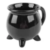 Kupalar Cadılar Kazan Kahve Kupa 300ml Siyah Yeniden Kullanılabilir Cadı Çevre Dostu Cadılar Bayramı Dekoru