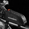 Rockbros cykelväska Vattentät reflekterande främre toppramrörspåse stor kapacitet ultralätt cykelväska cykel pannier väska 1l 240202