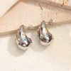 Stud Earrings Gold-plated Colorful Zircon Chubby Water Drop For Women Girls Silver Classic Trend Wedding Party Jewelry