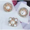 Brooches Fashion Metal Pearl Rhinestone Buttons Female Suit Dress Shank Flower Button Diy Sewing Clothing Accessories Needlework