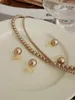 Pendanthalsband Champagne Pearl Instagram Vintage Round High Gloss Collar Halsband för kvinnor