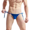 Underpants Men'S Underwear Sexy Transparent G-String Thong Briefs Bulge Pouch Breathable Side Tie Panties Perspective Male Bikini Underpant