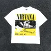 Herren T-Shirts Vintage Coburn Tour Nirvana Band gewaschen und getragen kurze Ärmel High Street Loose American T-Shirt männlich