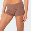 Pijama feminino shorts cor sólida/listra cintura baixa fino confortável dormir verão casual bottoms homewar