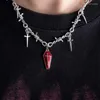 Pendant Necklaces Gothic Hip Hop Y2k Coffin Cross Statement Unisex Vintage Love Sword Eye Thorns Choker For Women Girls Party