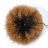 Afro crépus bouclés cordon queue de cheval pince à cheveux humains dans les Extensions cheveux brésiliens Remy 10 pouces couleur naturelle chignon de cheveux 240122