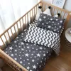 3 Stuks Baby Beddengoed Set Voor Borns Ster Patroon Kid Beddengoed Jongen Puur Katoen Geweven Wieg Dekbedovertrek Pillocase vel 240127