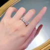 Cluster Rings Internet Celebrity Live Streaming Product S925 Silver European And American XO Ring White Diamond Zircon