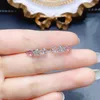 أقراط طوق FS Fashion S925 Sterling Silver Natural Heart على شكل تورمالين أذن شهادة زفاف غرامة مجوهرات للنساء Meibapj