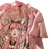 T-shirt gothique Pastel pour femmes et filles, vêtements féeriques Harajuku, rose, Anime graphique gothique, livraison directe, 240130