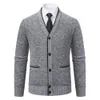 Jesienna zima marka mody SWEATER Men Men Cardigan Black Korean Casual Coats Kurtka męska odzież 240130