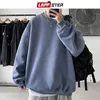 LAPPSTER Hombres Colorfuls Negro Sólido Sudaderas con capucha para hombre de gran tamaño Japonés Streetwear Sudaderas Hombre Harajuku Crewneck Sudadera con capucha 5XL 240202