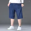 Мужские джинсы, короткие джинсовые шорты для мужчин, большие размеры 48, 50, 300 кг, повседневные модные летние брюки, эластичные свободные прямые большие размеры 5XL, 6XL, 7XL