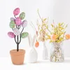 装飾的な花の会場の設定小道具イースターエッグポット植物テーブル装飾プラスチックパーティーの装飾