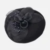 Berets 202401-WM INS Socialite Style Negant Mesh Flowers Treadable Tremable Lady Beret Hat Women Perticle Painter