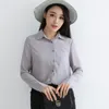 Frauen Blusen 2024 Herbst Einfarbig Revers Lange Hülse Chiffon Shirts Einfache Casual Lose Frau Bluse Und Tops Büro Dame kleidung