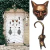 Türklopferknöpfe „Katze und Maus“, Skulptur, Ornament, Haustür, Wand, Haus, Garten, dekorative Wandbehang, Katzenkopf, Kunsthandwerk 240127