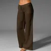 Pantalon d'été en coton et lin pour femmes, mode, couleur unie, jambes larges, décontracté, respirant, taille élastique, 2023, 240201