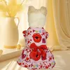 Vêtements pour chiens Chat Princesse Robe Charme Bow Décoration Pet Pour Chats Chiens Confortable Dessin Animé Imprimer Jupe Adorable Chiot